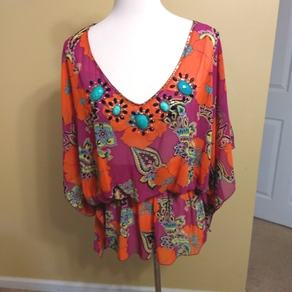 Victoria's Secret beaded swim tunic coverup XS *D - Picture 2 of 7